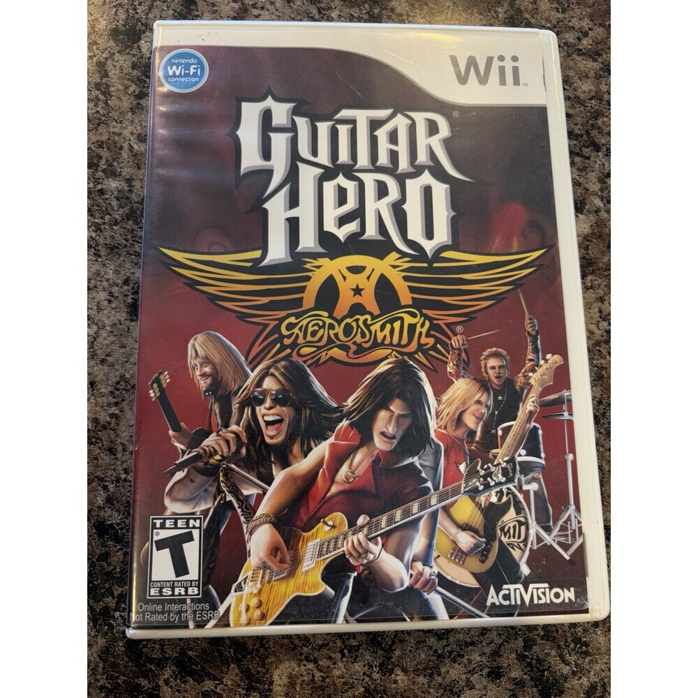 Guitar Hero: Aerosmith (Nintendo Wii, 2008) Case, Manual And Game
